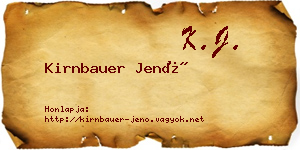 Kirnbauer Jenő névjegykártya