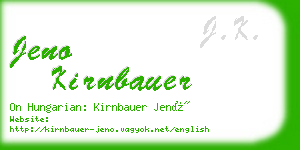 jeno kirnbauer business card